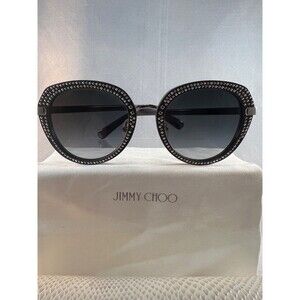 Authentic Jimmy Choo Mori Smoke Silver 9RQ 52-21-140 W Sunglasses Original Case!